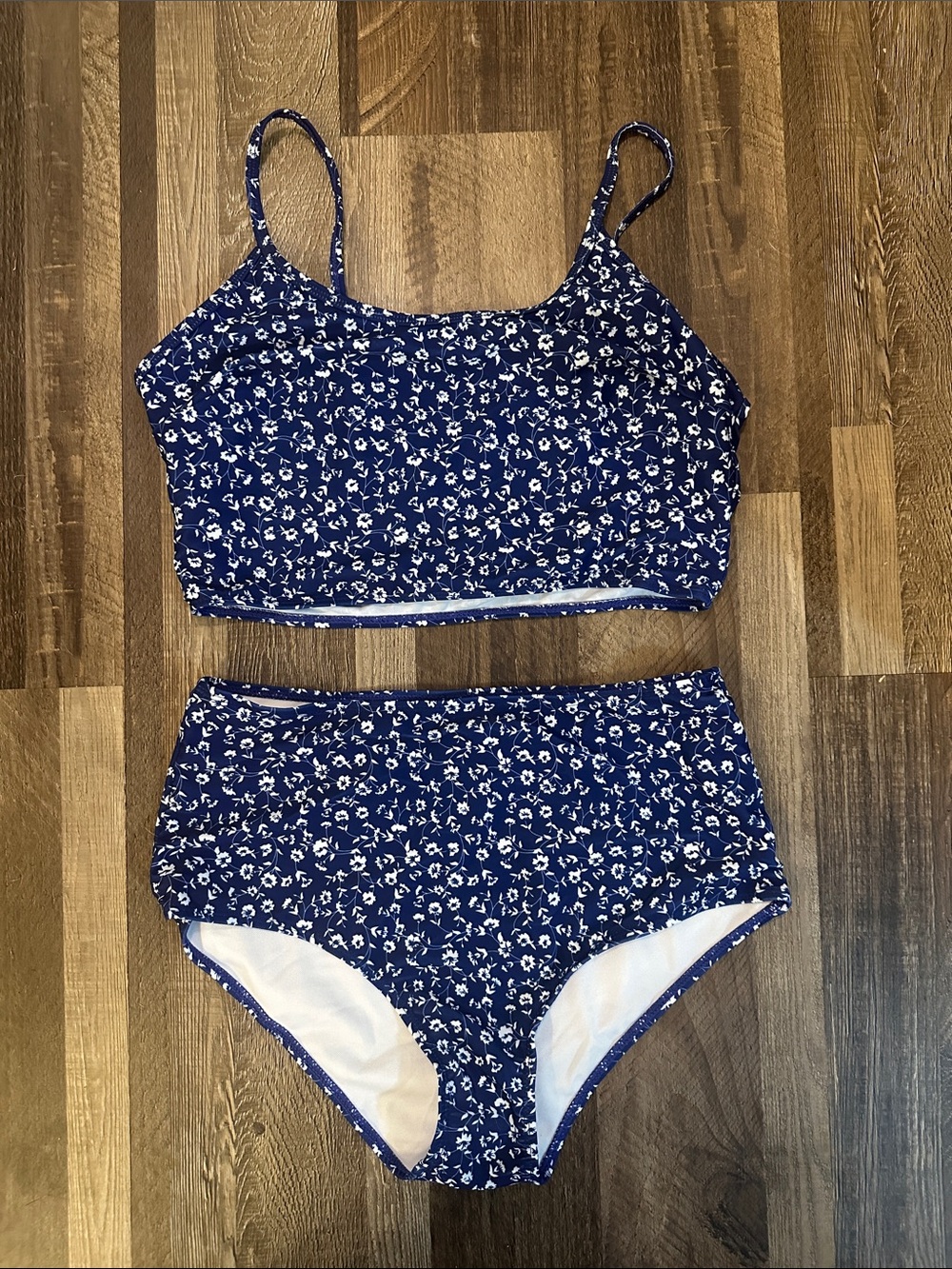 Blue Floral Two-Piece Bikini Set